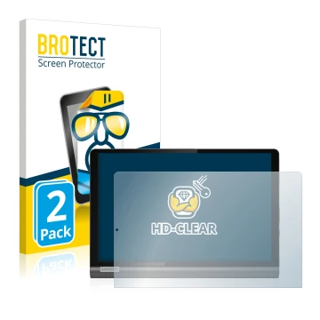 Vorderseite einer Produktverpackung mit dem Markenlogo BROTECT. Daneben ist das Gerät Lenovo Yoga SmartTab mit dem zugehörigen