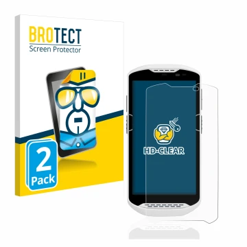 Vorderseite einer Produktverpackung mit dem Markenlogo BROTECT. Daneben ist das Gerät Zebra TC57 mit dem zugehörigen Displaysc