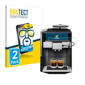 Vorderseite einer Produktverpackung mit dem Markenlogo BROTECT. Daneben ist das Gerät Siemens EQ.6 plus s700 mit dem zugehörig