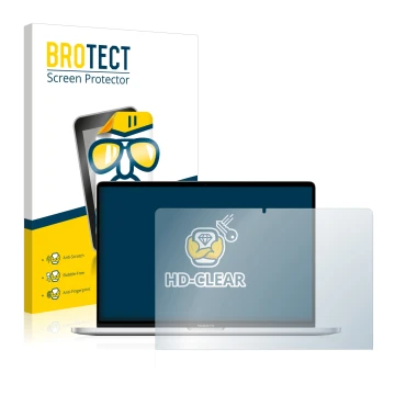 Vorderseite einer Produktverpackung mit dem Markenlogo BROTECT. Daneben ist das Gerät Apple MacBook Pro 16