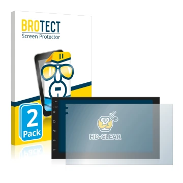 Vorderseite einer Produktverpackung mit dem Markenlogo BROTECT. Daneben ist das Gerät Phonocar MediaStation 2Din mit dem zugeh