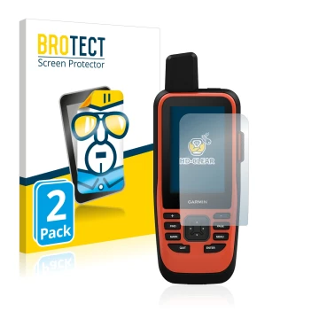 Vorderseite einer Produktverpackung mit dem Markenlogo BROTECT. Daneben ist das Gerät Garmin GPSMAP 86i mit dem zugehörigen Di