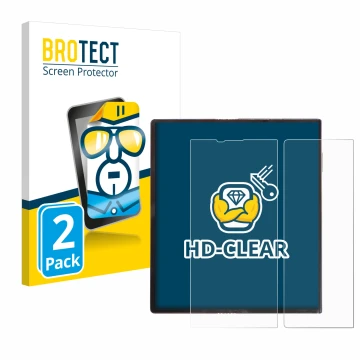 Vorderseite einer Produktverpackung mit dem Markenlogo BROTECT. Daneben ist das Gerät Huawei Mate Xs mit dem zugehörigen Displ