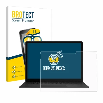 Vorderseite einer Produktverpackung mit dem Markenlogo BROTECT. Daneben ist das Gerät Microsoft Surface Book 3 13.5