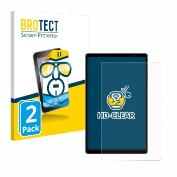 Vorderseite einer Produktverpackung mit dem Markenlogo BROTECT. Daneben ist das Gerät Teclast P10S mit dem zugehörigen Display