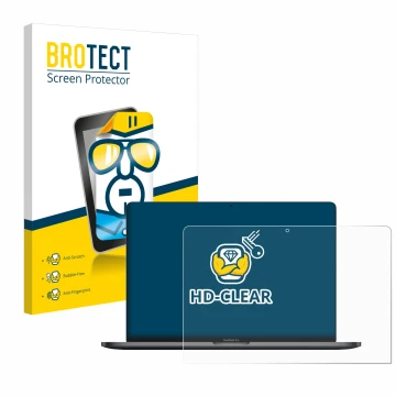 Vorderseite einer Produktverpackung mit dem Markenlogo BROTECT. Daneben ist das Gerät Apple MacBook Pro 13