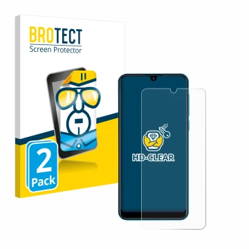 Vorderseite einer Produktverpackung mit dem Markenlogo BROTECT. Daneben ist das Gerät Beafon M6 mit dem zugehörigen Displaysch