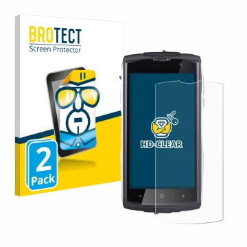 Vorderseite einer Produktverpackung mit dem Markenlogo BROTECT. Daneben ist das Gerät GoClever Quantum 500 Steel mit dem zugeh