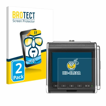 Vorderseite einer Produktverpackung mit dem Markenlogo BROTECT. Daneben ist das Gerät Hasselblad CFV II-2 50C 907X mit dem zug