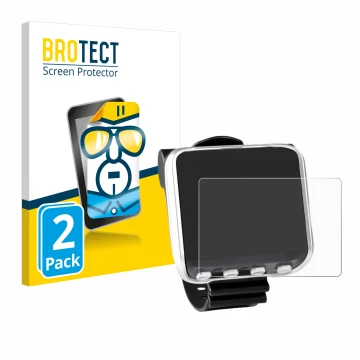 Vorderseite einer Produktverpackung mit dem Markenlogo BROTECT. Daneben ist das Gerät Mares Genius mit dem zugehörigen Display