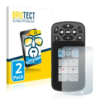 Vorderseite einer Produktverpackung mit dem Markenlogo BROTECT. Daneben ist das Gerät Minn Kota I-Pilot Link mit dem zugehörig