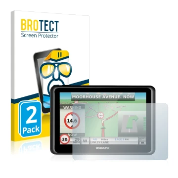 Vorderseite einer Produktverpackung mit dem Markenlogo BROTECT. Daneben ist das Gerät Snooper Truckmate S6900 mit dem zugehöri