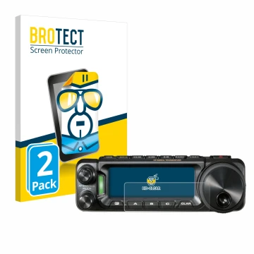 Vorderseite einer Produktverpackung mit dem Markenlogo BROTECT. Daneben ist das Gerät Yaesu FT-891 mit dem zugehörigen Display