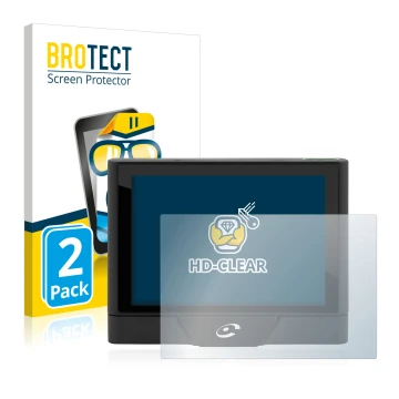 Vorderseite einer Produktverpackung mit dem Markenlogo BROTECT. Daneben ist das Gerät Coyote UP mit dem zugehörigen Displaysch