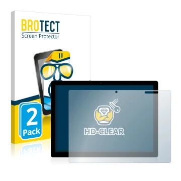 Vorderseite einer Produktverpackung mit dem Markenlogo BROTECT. Daneben ist das Gerät Chuwi UBook X mit dem zugehörigen Displa