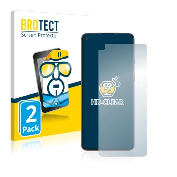 Vorderseite einer Produktverpackung mit dem Markenlogo BROTECT. Daneben ist das Gerät OnePlus 8T mit dem zugehörigen Displaysc