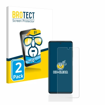 Vorderseite einer Produktverpackung mit dem Markenlogo BROTECT. Daneben ist das Gerät Xiaomi Poco X3 NFC mit dem zugehörigen D