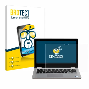 Vorderseite einer Produktverpackung mit dem Markenlogo BROTECT. Daneben ist das Gerät Dell Latitude 3310 2-in-1 mit dem zugehö