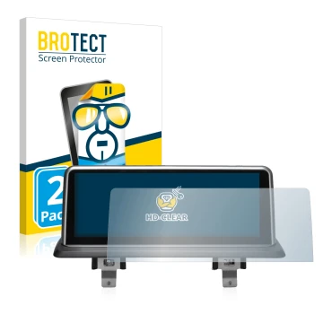 Vorderseite einer Produktverpackung mit dem Markenlogo BROTECT. Daneben ist das Gerät BMW 1 F20 2011-2016 VioVox 8211 10.25