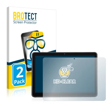 Vorderseite einer Produktverpackung mit dem Markenlogo BROTECT. Daneben ist das Gerät Wortmann Terra Pad 1006 mit dem zugehöri