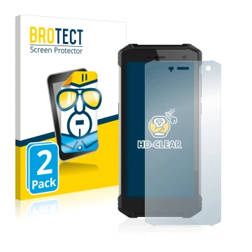 Vorderseite einer Produktverpackung mit dem Markenlogo BROTECT. Daneben ist das Gerät Hammer Energy 2 mit dem zugehörigen Disp