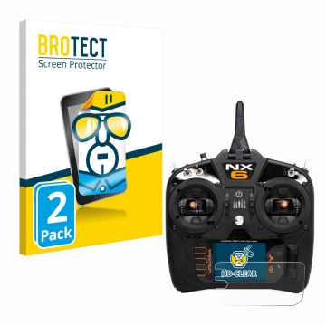 Vorderseite einer Produktverpackung mit dem Markenlogo BROTECT. Daneben ist das Gerät Spektrum NX10 mit dem zugehörigen Displa