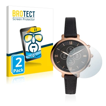 Vorderseite einer Produktverpackung mit dem Markenlogo BROTECT. Daneben ist das Gerät Fossil Monroe Hybrid HR mit dem zugehöri