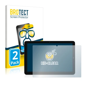 Vorderseite einer Produktverpackung mit dem Markenlogo BROTECT. Daneben ist das Gerät Mediacom SmartPad 10 Azimut 2 mit dem zu