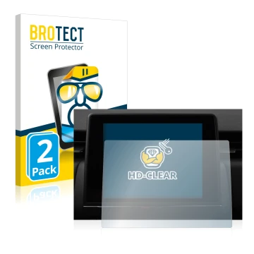 Vorderseite einer Produktverpackung mit dem Markenlogo BROTECT. Daneben ist das Gerät Renault Zoe Easy Link 7