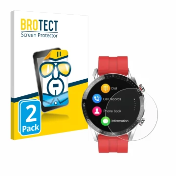 Vorderseite einer Produktverpackung mit dem Markenlogo BROTECT. Daneben ist das Gerät Gentleman Smartwatch mit dem zugehörigen