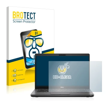 Vorderseite einer Produktverpackung mit dem Markenlogo BROTECT. Daneben ist das Gerät Dell Latitude 5410 mit dem zugehörigen D