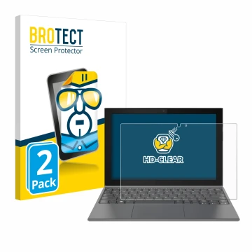 Vorderseite einer Produktverpackung mit dem Markenlogo BROTECT. Daneben ist das Gerät Lenovo IdeaPad Duet 3 10IGL5-LTE mit dem