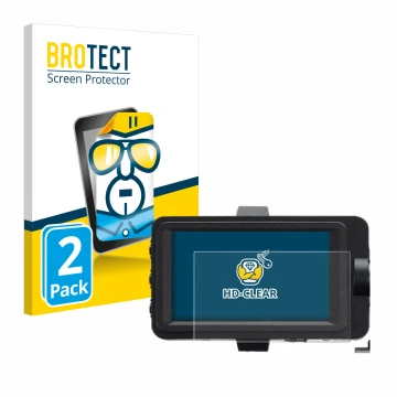 Vorderseite einer Produktverpackung mit dem Markenlogo BROTECT. Daneben ist das Gerät Sony FX6 mit dem zugehörigen Displayschu