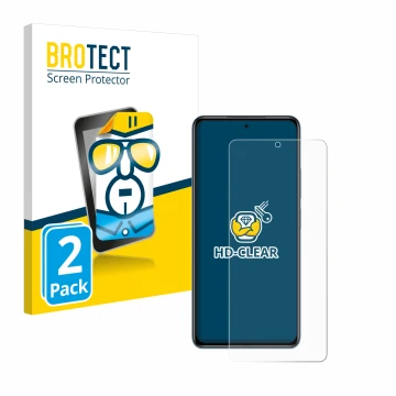 Vorderseite einer Produktverpackung mit dem Markenlogo BROTECT. Daneben ist das Gerät Xiaomi Poco F3 mit dem zugehörigen Displ