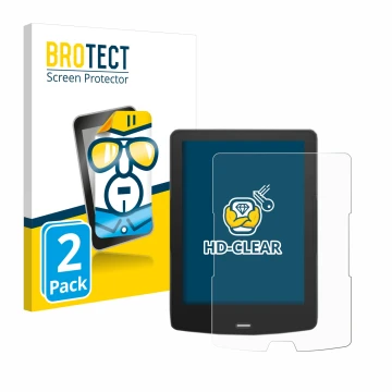 Vorderseite einer Produktverpackung mit dem Markenlogo BROTECT. Daneben ist das Gerät inkBOOK Calypso Plus mit dem zugehörigen