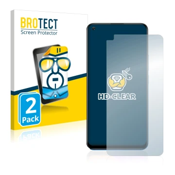 Vorderseite einer Produktverpackung mit dem Markenlogo BROTECT. Daneben ist das Gerät realme 8 Pro mit dem zugehörigen Display