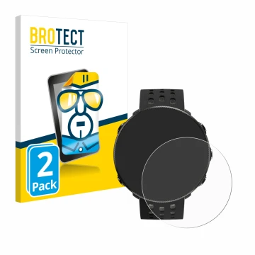 Vorderseite einer Produktverpackung mit dem Markenlogo BROTECT. Daneben ist das Gerät Polar Vantage M2 mit dem zugehörigen Dis