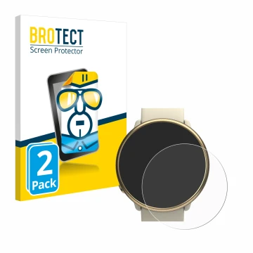 Vorderseite einer Produktverpackung mit dem Markenlogo BROTECT. Daneben ist das Gerät Polar Ignite 2 mit dem zugehörigen Displ