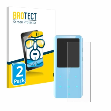 Vorderseite einer Produktverpackung mit dem Markenlogo BROTECT. Daneben ist das Gerät AGPtek A19X mit dem zugehörigen Displays