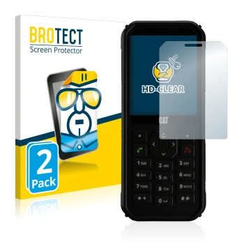 Vorderseite einer Produktverpackung mit dem Markenlogo BROTECT. Daneben ist das Gerät Caterpillar Cat B40 mit dem zugehörigen 