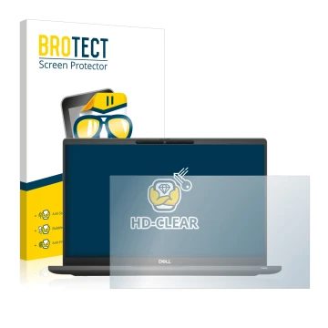Vorderseite einer Produktverpackung mit dem Markenlogo BROTECT. Daneben ist das Gerät Dell Latitude 7320 Non-Touch mit dem zug