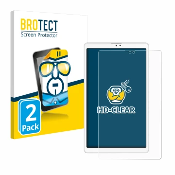 Vorderseite einer Produktverpackung mit dem Markenlogo BROTECT. Daneben ist das Gerät Samsung Galaxy Tab A7 Lite LTE 2021 (Hoc