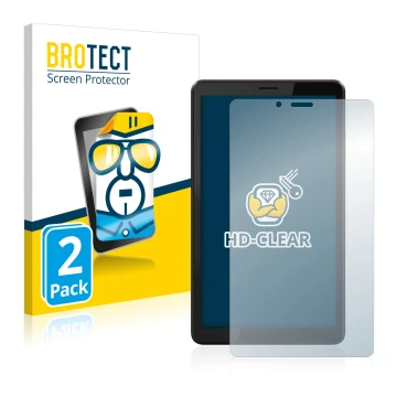 Vorderseite einer Produktverpackung mit dem Markenlogo BROTECT. Daneben ist das Gerät Lenovo Tab M7 (3. Gen.) mit dem zugehöri