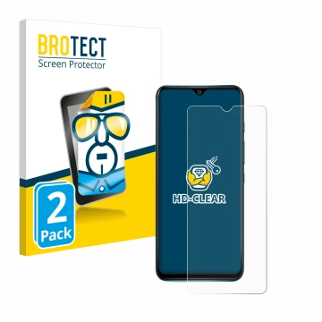 Vorderseite einer Produktverpackung mit dem Markenlogo BROTECT. Daneben ist das Gerät Wiko Power U30 mit dem zugehörigen Displ