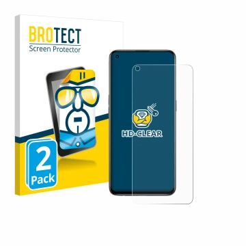 Vorderseite einer Produktverpackung mit dem Markenlogo BROTECT. Daneben ist das Gerät realme GT Master Edition mit dem zugehör