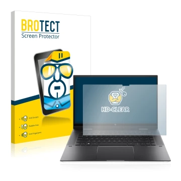 Vorderseite einer Produktverpackung mit dem Markenlogo BROTECT. Daneben ist das Gerät HP Envy x360 (15-eX) (359 mm x 228.2 mm)