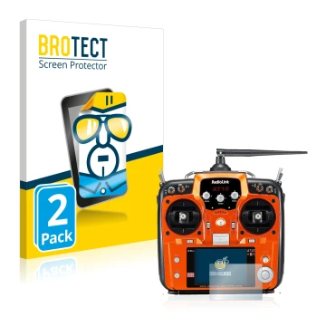 Vorderseite einer Produktverpackung mit dem Markenlogo BROTECT. Daneben ist das Gerät RadioLink AT10II mit dem zugehörigen Dis