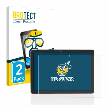 Vorderseite einer Produktverpackung mit dem Markenlogo BROTECT. Daneben ist das Gerät Majestic Tab-912 4G mit dem zugehörigen 