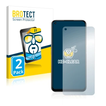 Vorderseite einer Produktverpackung mit dem Markenlogo BROTECT. Daneben ist das Gerät realme 8i mit dem zugehörigen Displaysch