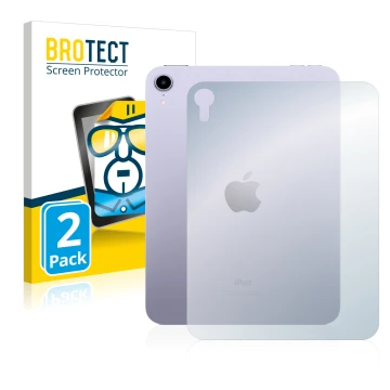 Vorderseite einer Produktverpackung mit dem Markenlogo BROTECT. Daneben ist das Gerät Apple iPad Mini 6 WiFi 2021 (Rückseite, 